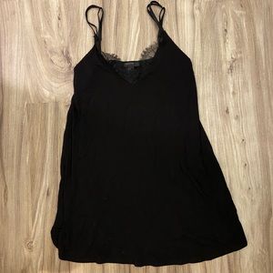 Black lace slip dress